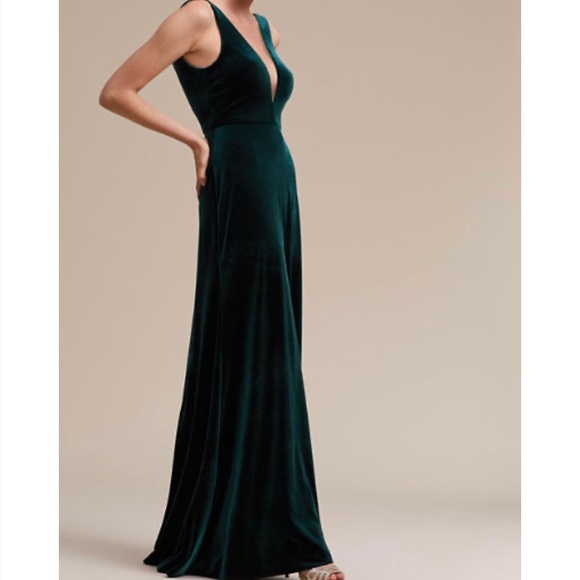 BHLDN Dresses & Skirts - Jenny Yoo Logan Emerald Velvet dress